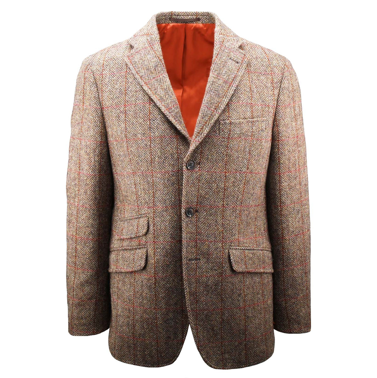 Tweedjacket Herringbone with Red Overcheck-Sheppard &amp; Jones-Conrad Hasselbach Shoes &amp; Garment