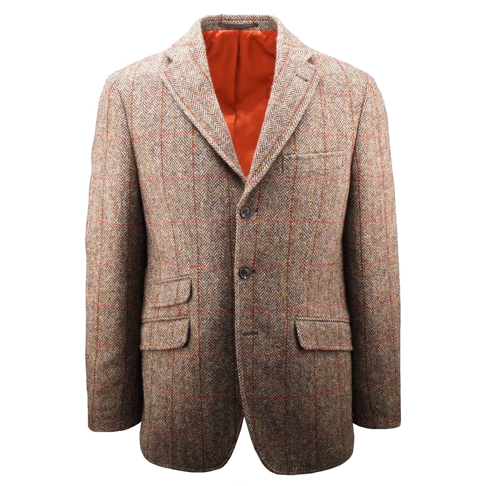 Tweedjacket Herringbone with Red Overcheck-Sheppard & Jones-Conrad Hasselbach Shoes & Garment